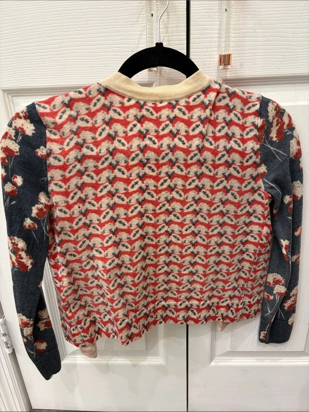 Tory Burch Cream Trim Multicolor Patterned Women’s Cardigan Sweater